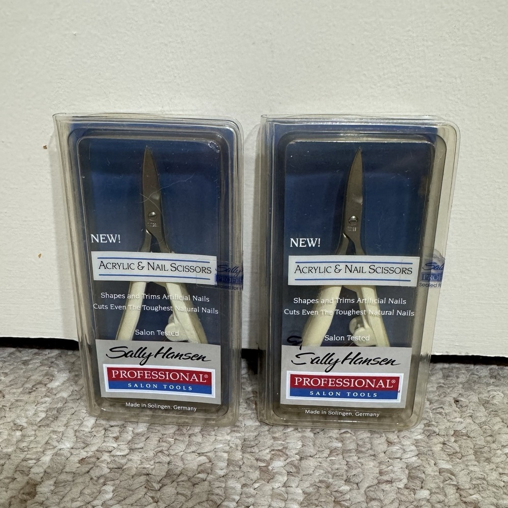 2 Sally Hansen  Acrylic & Nail Curved Scissors Professional Made in Germany New
